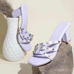 Try Me Embellished Ethnic Block Mules-44