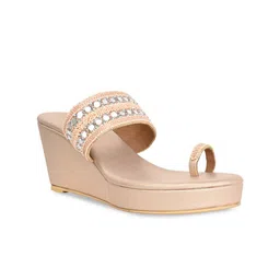 Rocia Open Toe Embellished Flatform Heels-22