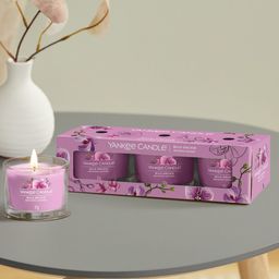 YANKEE CANDLE Pack Of 3 Purple Orchid Candles-24