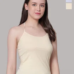 Aimly Pack Of 3 Cotton Halter-Neck Camisoles-image-68