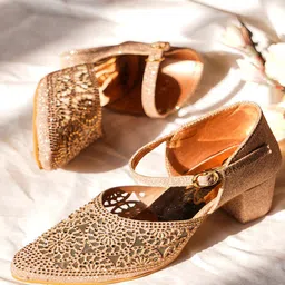 JM Looks Embellished Block Heel Pumps-31