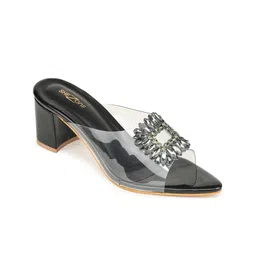 Shezone Open Toe Textured Block Heels image 4