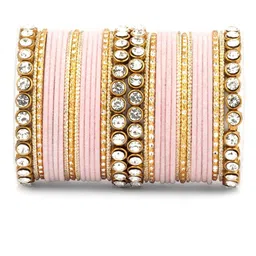 leshya Set Of 34 Brass-Plated Stones Studded Bangles-picture-18