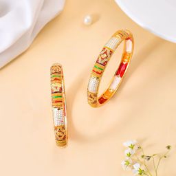 Silvermerc Designs Set Of 2 Gold-Plated Kundan Studded Bangles-picture-26