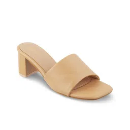 Tresmode Textured Open Toe Block Heels-14