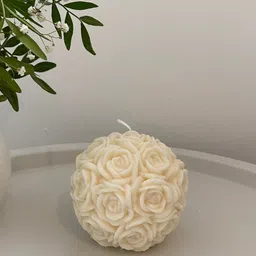 Aromatic Fables White Rose Infused Scented Ball Candle-image-21