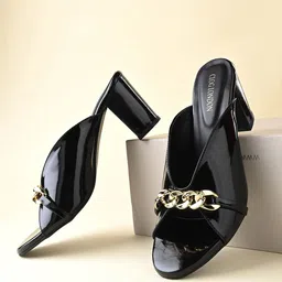CLOG LONDON Embellished Block Heel Mules-1