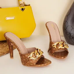 FABBHUE Embellished Printed Stiletto Heels-50