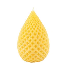 Sitara Crafts Yellow Textured Pillar Candle-image-2