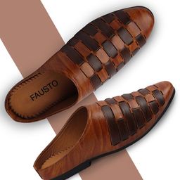 FAUSTO Men Tan Brown Mules-picture-46