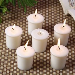 HOSLEY Set Of 6 White Solid Unscented Votive Candles-7
