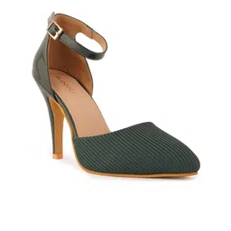 Rubeezz Green Textured Peep Toes with Buckles-51