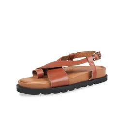 Hidesign SPARTA Leather One Toe Flats With Buckles-image-65