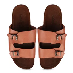 Hidesign PUERTO RICO Leather Two Strap Open Toe Flats with Buckles-image-48