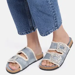ZORI WORLD Women Embellished Open Toe Flats with Buckles-image-43