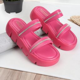 madam glorious Textured Open Toe Flatform Heels-56