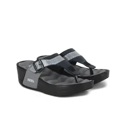 Adda Grey Wedge Heels with Buckles-36