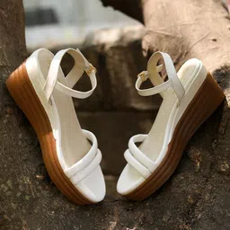Monrow Open Toe Backstrap Wedges image 3
