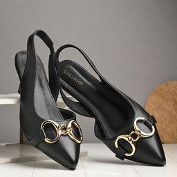 CLOG LONDON Pointed Toe Kitten Heeled Pumps-27