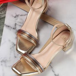 Carlton London Textured Open Toe Block Heels-38