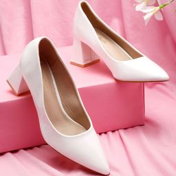 Flat n Heels Pointed Toe Work Block Pumps image 1