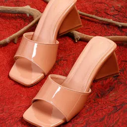 Bruno Manetti Nude-Coloured PU Block Sandals-16