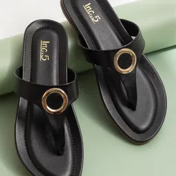 Inc 5 Open Toe T-Strap Flats-47