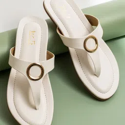 Inc 5 Open Toe T-Strap Flats-image-4