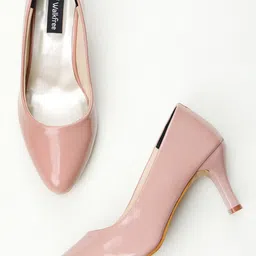 Walkfree Peach-Coloured Slim Heels Pumps-16