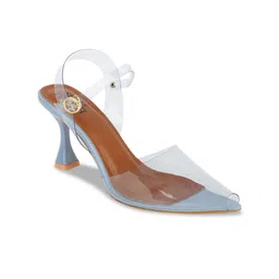 SHUZ TOUCH Transparent Straps Block Peep Toe-58