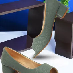 Sole Saga Textured Peep Toe Wedge Pumps-43
