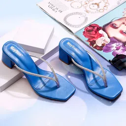 Maysun Embellished Open Toe Block Heels-9