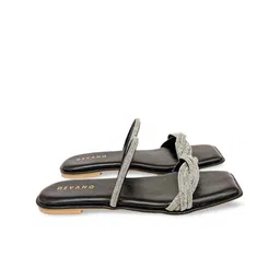 Devano Embellished Twisted Crystal Open Toe Flats image 5