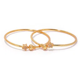Shining Diva Set Of 2 Gold-Plated Adjustable Bangles image 2