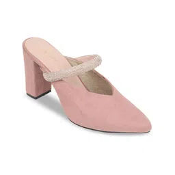 Shezone Western Embellished Mules Block Heels image 5