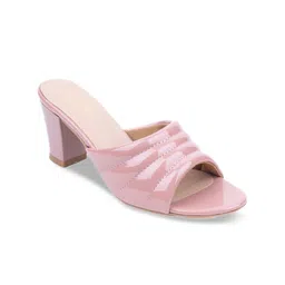 Ozuri Textured Open Toe Block Heels image 4