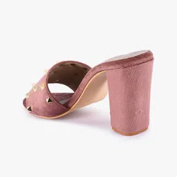 BuckleUp Maroon Block Mules image 3