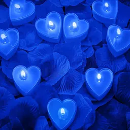 Aromatic Fables Blue 12 Pieces Pineapple Scented Heart Shaped Tealight Candles-image-11