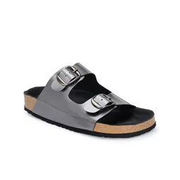 HERE&NOW Open Toe Flats with Buckles image 3