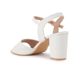 Mast & Harbour Textured Open Toe Block Heels image 4
