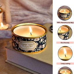 TAYHAA Navy Blue Ruby Glow Scented Tealight Candle With Lid image 3