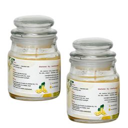 eCraftIndia Set of 2 Lemon Scented Jar Candles image 4