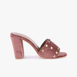 BuckleUp Maroon Block Mules image 2