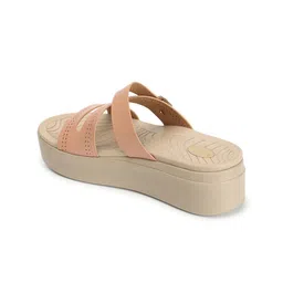 ELLE Open Toe Textured Flatform Heels with Buckles image 2