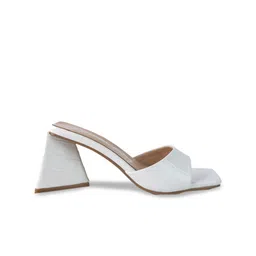 London Rag White Textured Party Block Heels image 2