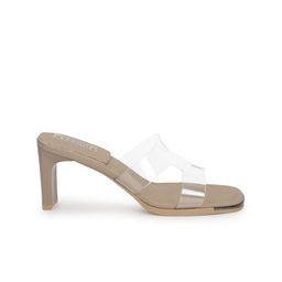 Truffle Collection Embellished PU Block Mules image 3