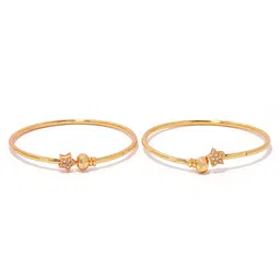 Shining Diva Set Of 2 Gold-Plated Adjustable Bangles image 4
