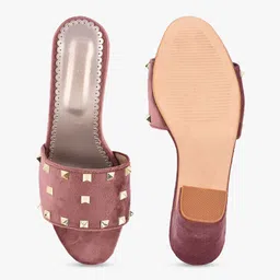 BuckleUp Maroon Block Mules image 5