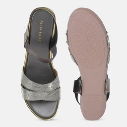 Marc Loire Open Toe Wedge Heels With Backstrap image 4