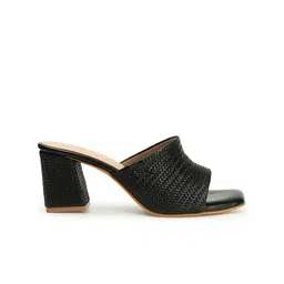 ICONICS Textured Open Toe Block Heels image 4